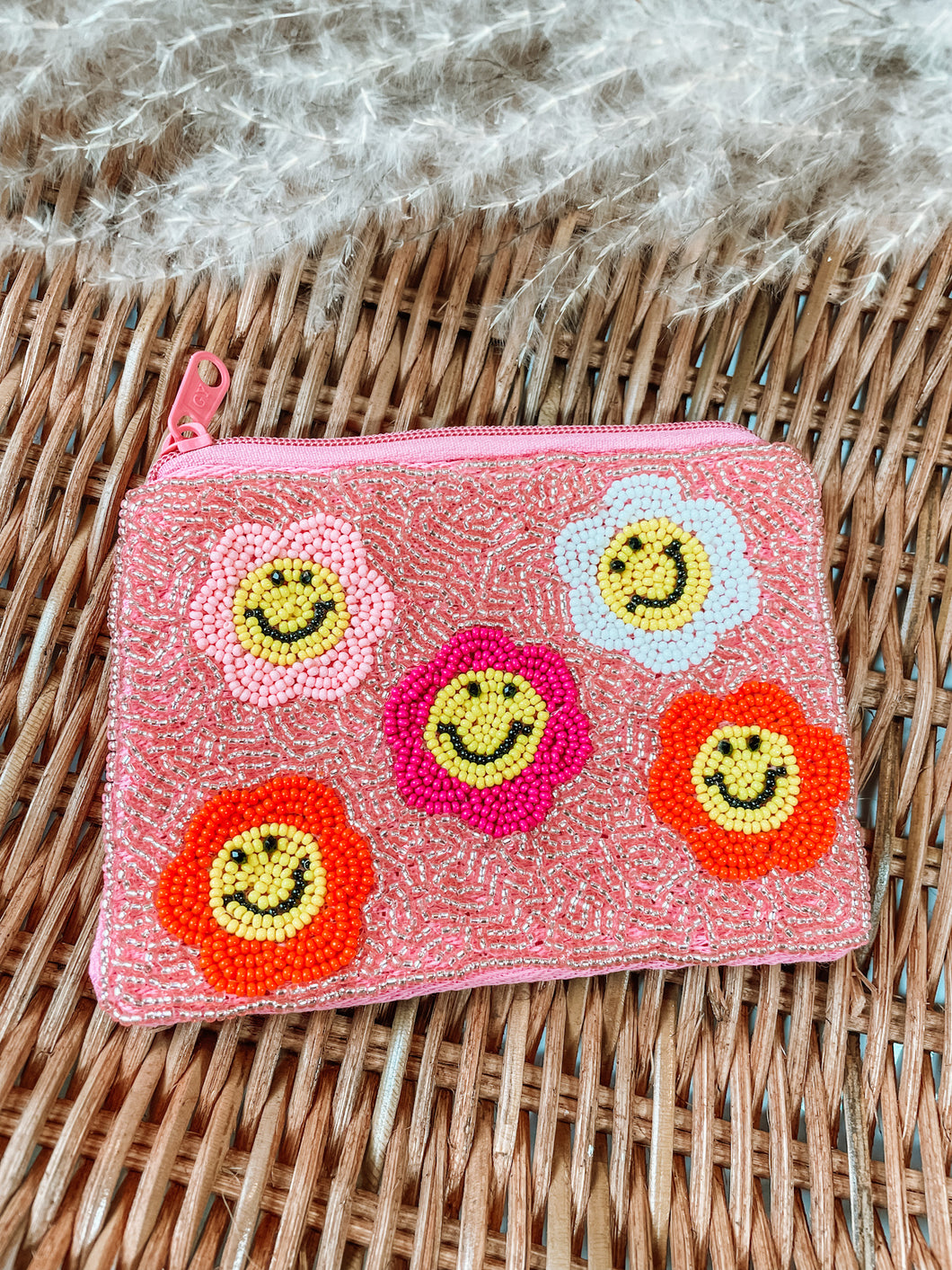 Beaded Smileys Pouch