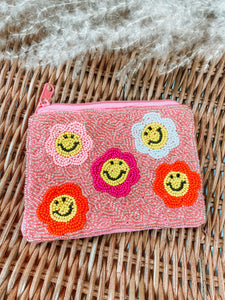 Beaded Smileys Pouch